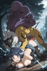 1boy 1boy1girl 1girl 1girl1boy 1girls ai ai-created ai_art ai_assisted ai_generated all_fours battle_chatelaine beastiality breasts breasts_out clothed_sex clothing_aside evelyn_(pokemon) female_human/male_pokemon game_freak greymaker hetero interspecies interspecies_sex knotted_penis large_breasts legendary_pokemon male_pokemon male_pokemon/female_human nintendo pokemon pokemon_(creature) pokemon_(game) pokemon_(species) pokemon_trainer pokemon_xy pokephilia raikou sex sex_from_behind stable_diffusion storm thunder top-down_bottom-up