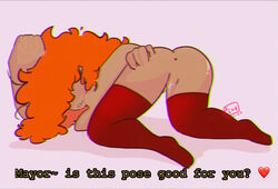 1girls 2020 anus artist_logo artist_name ass bent_over breast_squish butt dark_skin hair_over_eyes hand_on_ass looking_back naked_stockings orange_hair pixllbunnii powerpuff_girls presenting presenting_hindquarters pussy pussy_juice retro_artstyle retro_artstyle_(western) sara_bellum thighhighs vagina wet_pussy