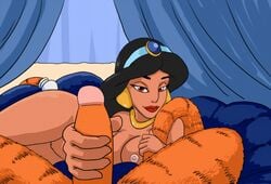 2020 aladdin animated ass bedroom buttplug buttplug_tail disney disney_princess duo felid female female_on_feral feral feral_pov genitals handjob human human_on_feral interspecies looking_at_viewer male male_on_human mammal pantherine partial_male penile penis princess_jasmine rajah sex sex_toy short_playtime straight tiger vylfgor