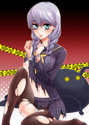 megami_tensei narukami_yu partially_clothed persona persona_4 rule_63 seta_souji tagme