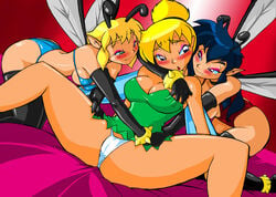 3girls artist_request bondage_fairies breasts busty cameltoe cleavage clothing crossover disney disney_fairies fairy fairy_wings female minigirl multiple_girls pamila panties peter_pan_(disney) pfil ronzo shonuff source_request spiked_anklet spiked_bracelet threesome tinker_bell voluptuous yuri