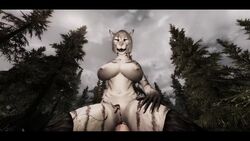 1girls 3d 3d_(artwork) animated bethesda_softworks bouncing_breasts cowgirl_position felid feline human human_on_anthro khajiit low-angle_view pov sex skyrim sound tagme the_elder_scrolls tut69tut vaginal vaginal_sex video webm