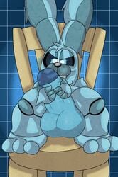 1boy 1male 3_toes animatronic anthro balls big_balls big_penis blue_eyes blue_sclera blue_skin chair digital_media_(artwork) erection eyelashes feet five_nights_at_freddy's five_nights_at_freddy's_4 frost_plushtrap furry genitals half-closed_eyes hand_on_penis humanoid_penis ice lagomorph legs long_ears machine male male_only mammal masturbation naked nude open_mouth penile_masturbation penis plushtrap plushtrap_(fnaf) plushtrapboyuwu rabbit robot sitting smile solo special_delivery spread_legs teeth testicles video_games wet