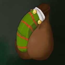 1:1 1boy anthro balls ballsack bastefan16 bell big_penis body_fur brown_balls brown_fur brown_penis capreoline cervid christmas christmas_stocking clothing cock_sock cum_stain dangling_testicles disembodied_penis flaccid_penis furry furry_balls genitals green_background hi_res holidays huge_balls jingle_bell long_balls low_hanging_balls male male_only mammal medial_ring painting_(artwork) partial_male pattern_clothing penis penis_clothing penis_focus penis_shot precum reindeer scrotum simple_background socks solo striped_clothing stripes testicles traditional_media_(artwork) vein veiny_penis