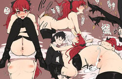 1boy 1girls after_sex after_vaginal akira_kurusu anal_insertion anus ass atlus bar_censor black_bow black_footwear black_hair black_legwear black_thighhighs blush bow breasts brown_background censored clothing commentary_request cum cum_dripping cum_in_pussy cum_inside cumdrip doggy_style female from_behind hairbow heart heart-shaped_pupils high_heels highres joker_(persona) kasumi_yoshizawa lendlebf long_hair looking_at_viewer male medium_breasts megami_tensei nipples nude open_mouth overflow penetration penis persona persona_5 persona_5_royal ponytail presenting_pussy pussy red_eyes red_hair ren_amamiya screaming sex shoes simple_background sitting solo_focus spread_legs steam steaming_body steamy_breath straight sumire_yoshizawa sweat sweatdrop symbol-shaped_pupils thighhighs vaginal_penetration vaginal_sex val_(escc4347) valtor