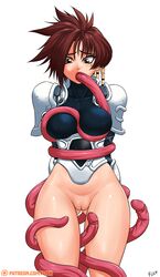 artist_name artist_signature body_armor bottomless flick flick-the-thief hair_beads hairless_pussy imminent_sex iria iria:_zeiram_the_animation iria_zeiram_the_animation patreon_url penis_tentacle questionable_consent tagme tentacle watermark white_background