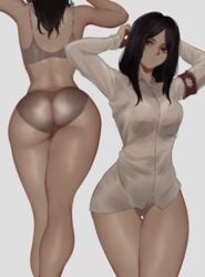 1girls absurd_res alternate_version_available armband ass attack_on_titan back_view bare_legs bare_thighs big_ass black_eyes black_hair curvy curvy_figure dat_ass eldian_armband eldian_flag favorite female female_only high_resolution long_hair no_pants panties pawg pieck_finger shingeki_no_kyojin shirt solo standing thick_thighs thighs thin_waist underwear wide_hips zaki_btw