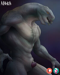 1boy 2020 4:5 alien anthro digital_media_(artwork) erection genitals half-erect halo_(series) looking_at_viewer male male_only male_sangheili_(halo) microsoft nawka nude open_mouth penis penis_tip sangheili sharp_teeth simple_background solo solo_male standing teeth video_games xbox_game_studios yellow_eyes