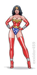 boots breasts collar corruption dc_comics diana_prince dog_collar exxidor459 fetish_wear headband high_heel_boots latex lipstick medium_breasts spiked_anklet spiked_armlet spiked_bracelet spiked_collar superheroine thigh_boots watermark wonder_woman wonder_woman_(series)