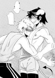 blush chest femboy forced gay hanta_sero humannasties katsuki_bakugou male male/male male_only my_hero_academia pec_worship pecs