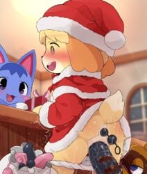 /\\/\\/\\ 2020 anal_beads anal_insertion animal_crossing animal_crossing_new_horizons animal_humanoid anthro ass assisted_masturbation blush christmas clothed clothed_masturbation clothing crazy_eyes dagasi detailed_background dildo dildo_in_pussy dress dress_lift excessive_pussy_juice fur furry furry_only hi_res highres holidays isabelle_(animal_crossing) masturbation motion_lines nintendo no_humans panties panties_down poofy_tail pussy pussy_juice rosie_(animal_crossing) santa_costume santa_hat sex_toy sex_toys small_tail smile smiling spiral_eyes stealth stealth_masturbation stealth_sex sweat tom_nook uncensored vagina vaginal_insertion vaginal_penetration