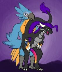 2boys anal anthro avian beak bird breath_of_the_wild dragon duo feathers gay genitals hi_res horn kass_(zelda) male male/male male_only nintendo penis rito sarek_aran_desian sarek_aran_desian_(character) the_legend_of_zelda tongue video_games yaoi