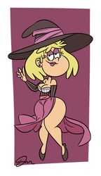 1girls blonde_hair breasts busty cleavage dress eyeshadow female female_only half-closed_eyes halloween halloween_costume jose-miranda josethewey lipstick low_cut_top milf mother purple_lipstick rita_loud smile solo solo_female solo_focus straight_hair the_loud_house thick thick_thighs thighs witch witch_costume witch_hat