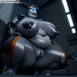 1girls 4k ai_generated bbw belly big_belly big_breasts breasts curvy curvy_female curvy_figure fat female female_only helga_(ratchet_and_clank) highres huge_thighs large_ass large_breasts machine massive_thighs matronai_(artist) naked naked_female nipples nude nude_female obese obese_female overweight overweight_female patreon patreon_username pinup pussy ratchet_and_clank robot solo solo_female solo_focus sony_interactive_entertainment ssbbw stable_diffusion sweat sweating thick thick_ass thick_hips thick_thighs twitter_username video_games voluptuous wide_hips