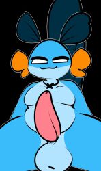 1-upclock anthro balls big_balls big_penis black_background chubby_male erection generation_3_pokemon genitals hi_res huge_balls huge_cock male nintendo nude penis pokemon pokemon_(species) simple_background smug_face solo swampert thick_penis white_eyes xavier_(1-upclock)