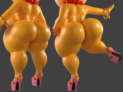 1girls anthro ass back big_ass big_breasts blender breasts female female_only functionally_nude grey_background heels high_heels huge_ass koopa koopalings mario_(series) nude nude_female scalie shortstack simple_background solo solo_female standing wendy_o._koopa wyerframez