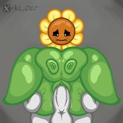 1boy 1girls 69_position big_balls big_breasts big_butt big_penis crying disgusted disgusted_look female green_body huge_ass huge_breasts huge_butt huge_cock human_on_plantie large_breasts male penis plantie plants_vs_zombies pussy sex sunflower sunflower_(pvz) thick_thighs