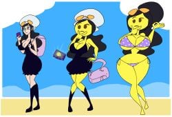 bikini da-fuze emoji emoji_(race) emojification female female_only hourglass_figure huge_ass huge_breasts nico_robin one_piece post-timeskip thick_thighs transformation wide_hips