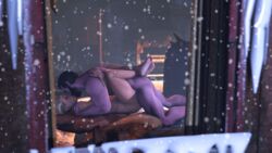 1boy 1boy1girl 1girls 3d 3d_(artwork) abs athletic athletic_female big_breasts blonde_hair blue_eyes breasts cassie_cage kissing laying_down laying_on_bed mating_press missionary_position mortal_kombat mortal_kombat_x sex short_hair smokescreen117 snow snowing source_filmmaker straight sub-zero undercut vaginal_penetration