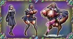 1futa 1girls areolae ass ass_expansion balls big_nipples bimbo bimbofication body_writing breast_expansion breasts breasts_bigger_than_head chains clothed clothing condom condom_on_penis corruption cum cum_in_condom cumming cumshot dark-skinned_futanari dark_skin erect_nipples eyeshadow female fully_clothed futanari futanari_transformation growth gyaru heart-shaped_pupils high_heels huge_ass huge_balls huge_breasts huge_cock human hyper_ass hyper_breasts lactation light-skinned_female light_skin lilith_art lipstick long_fingernails looking_at_viewer makeup nail_polish nipple_piercing nipples nun original original_character pale_skin partially_clothed penis penis_growth piercing sequence solo tan tanline tattoo thick_thighs thin_waist tongue_out v v_over_eye voluptuous wide_hips