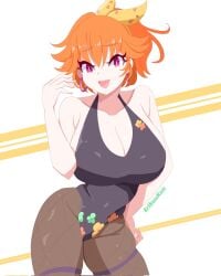 1girls artist_request happy hololive looking_at_viewer orange_hair smile tagme takanashi_kiara thick_thighs