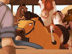 anal anal_sex animal_genitalia animal_penis backlash91 balls blowjob blush bodily_fluids bridle clenched_teeth closed_eyes conditional_dnp crowd cum cum_from_nose cum_in_mouth cum_in_nose cum_inside dreamworks equid equine equine_genitalia equine_penis fellatio feral feral_on_feral feral_penetrated feral_penetrating feral_penetrating_feral fur genital_fluids genitals group group_sex hi_res hooves horse human human_on_feral human_penetrating human_penetrating_feral interspecies male male/male mammal medial_ring oral oral_penetration penetration penile penile_penetration penis penis_in_ass penis_in_mouth sex sheath spirit:_stallion_of_the_cimarron spirit_(cimarron) spitroast stable tan_body tan_fur teeth threesome tongue tongue_out tongue_out_blowjob zoophilia