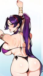 1girls ai_generated human human_only light-skinned_female light_skin majo_taisen purple_hair swimsuit tagme wu_zetian_(majo_taisen)