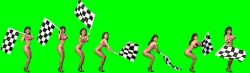 bikini bikini_top black_hair breasts cruis'n_usa cruis'n_usa_starting_girl female flag green_background heels hi_res legs long_hair midway_games nostalgic pink_bikini pink_bikini_top sprite sprite_rip sprite_sheet thighs thong_bikini