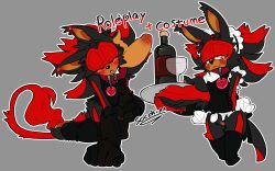 alcohol all_fours andromorph animal_genitalia anthro armwear beverage black_arms_(sonic) blush blushing_profusely chimera closed_eyes clothed clothing collar collar_tag cuntboy disembodied_hand ear_blush elbow_gloves eulipotyphlan genital_slit genitals gloves half-closed_eyes handwear heart_collar_tag hedgehog hi_res humanoid intersex legwear leotard long_ears long_tail maid_uniform male male_focus male_only mammal narrowed_eyes no_underwear petplay petting_head roleplay sega shadow_the_hedgehog slit socchinn solo solo_focus sonic_(series) sonic_the_hedgehog_(series) stockings tail uniform wine