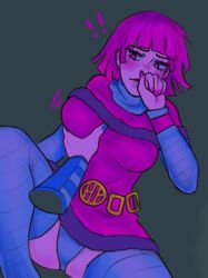 1girls artist_request blush breast_grab breast_squeeze clothed clothing disembodied_arm disembodied_hand groping hot_pants_(jjba) hotpants johnny_joestar jojo's_bizarre_adventure mob panties pantyshot pink_hair solo solo_female steel_ball_run thigh_highs thighhighs thighs