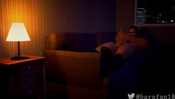 1boy 1male 3d 3d_(artwork) balls bara barafan18 beating_off big_balls big_penis body_hair boner bottomless_male chris_redfield couch dim_lighting dimly_lit erect_penis erection feet functionally_nude hand_behind_head hard_on hunk imminent_orgasm jacking_off jerking jerkingoff looking_at_penis lying_on_back lying_on_couch male male_focus male_masturbation male_only male_pubic_hair manly masturbating masturbation muscle muscular muscular_male naked_socks one_handed_masturbation penile_masturbation penis penis_grab resident_evil resident_evil_6 shirtless short_hair socks socks_only solo_male stroking stroking_cock stroking_penis window