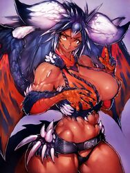 1girls abs big_breasts breasts cleavage female female_only fumio_(rsqkr) large_breasts monster_hunter monster_hunter_world muscles muscular muscular_female nergigante solo