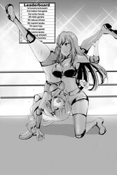 black_and_white catfight competition humiliation idolmaster idolmaster_million_live! idolmaster_shiny_colors shiraishi_tsumugi tsukioka_kogane wrestling yuri