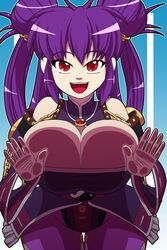 1girls against_glass breasts cleavage female female_only grape_(greatdragonad) huge_breasts kojiro-brushard original original_character phone_wallpaper smile solo solo_female