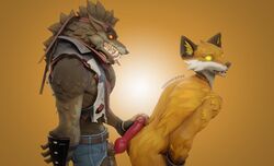 2boys 3d balls canine dire_(fortnite) duo erection fennix_(fortnite) fortnite fox fur furry gay hot_dogging knot male male/male male_only penis s1nnerfox sex sinnerfox tagme wolf