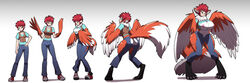 1girls breast_expansion breasts female female_only fox_tail hybrid kojiro-brushard original original_character solo solo_female transformation wings