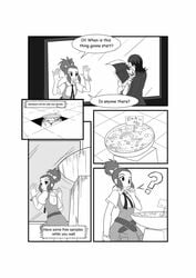 1girls breast_expansion comic female female_only giantess kojiro-brushard monochrome original original_character ponytail solo solo_female