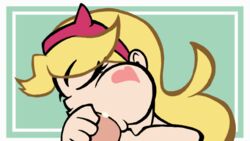 animated blonde_hair blue_eyes cum cum_in_mouth excessive_cum fellatio headband heart_cheeks infinite_cum loop marco_diaz star_butterfly star_vs_the_forces_of_evil vanilla-pete