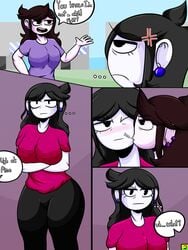 age_difference big_breasts black_hair breasts brown_hair busty clothed clothed_female comic cross-popping_vein dialogue duo english_text eye_bags female fully_clothed imminent_incest imminent_sex incest jaiden jaiden_animations jaidenanimations jaidens_mom kissing long_hair milf mother mother_and_child mother_and_daughter multiple_females piercing solidrich text white_skin wide_hips young youtube youtuber youtuber_girl yuri