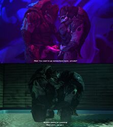 3d alien balls bodily_fluids cheap-wazoo cum cumshot dialogue duo ejaculation foreskin frottage genital_fluids genitals hand_on_chest hi_res hot_tub humanoid_genitalia humanoid_penis kissing krogan male male/male mass_effect multi_balls multi_genitalia multiple_images muscular muscular_male nude orgasm partially_retracted_foreskin penis penis_grab retracted_foreskin sex source_filmmaker standing uncut video_games water wet yaoi