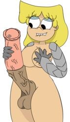 blonde_hair blue_eyeliner futa_only futanari horse_penis horsecock horsecock_futanari huge_breasts huge_cock human_with_animal_genitalia human_with_horsecock lori_loud masturbation nude nude_futanari robotic_arm robotic_arms the_loud_house theclashingprincess xeno_lori_loud_(oc)