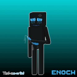 1:1 balls blue_background blue_eyes blue_penis blush bodily_fluids digital_media_(artwork) enderman english_text erection gay genital_fluids genitals gradient_background humanoid male masturbation minecraft nervous nervous_smile not_furry penis pixel_art precum shaded simple_background solo text that-one-artist video_games