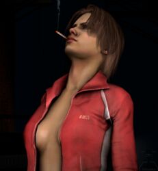 1girls 3d alternative_hairstyle breasts cigarette cleavage clothed clothed_female left_4_dead left_4_dead_2 small_breasts smoking solo solo_female source_filmmaker theduudeman track_jacket zoey_(left_4_dead)