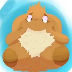 1:1 2020 anthro areola artesjsc brown_areola brown_body brown_fur digital_media_(artwork) eevee female fur mammal nintendo nipples nude pokémon_(species) pokemon pokemon_(species) simple_background solo video_games white_body white_fur