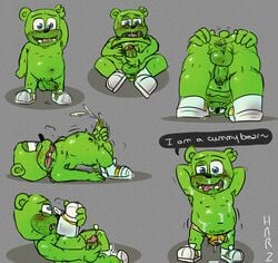 anthro bear furry green_fur gummy_bear gummybear_and_friends harzu male_only masturbation tagme