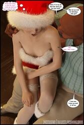 1boy 1girls 3d big_penis bulge christmas cuckold dark-skinned_male dark_skin darklord english_text female interracial male small_penis_humiliation text