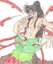 autofellatio demon_humanoid inuyasha naraku self_sucking tentacles trainer trainer_(artist) yaoi