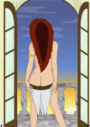 1girls demona disney dominique_destine fab fab3716 female female_only gargoyles human human_only light-skinned_female light_skin loincloth_down mature mature_female pussy red_hair solo solo_female tagme two_tone_hair undressing unseen_female_face