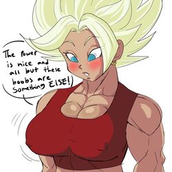 1girls big_breasts blonde_hair blue_eyes breasts dragon_ball dragon_ball_super enamored female female_saiyan green_hair kale kale_(berserker) legendary_super_saiyan light-skinned_female light_skin muscular muscular_female pseudocel saiyan short_hair solo spiky_hair super_saiyan super_saiyan_2 tan_skin universe_6/universe_7 universe_6_saiyan/universe_7_saiyan