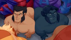 6boys anthro apocalypse_(x-men) ass beast_(x-men) blue_skinned_male bodysuit bulge flaccid furry gay hank_mccoy male male_only marvel marvel_comics matainfancias multiple_boys muscle muscles muscular muscular_male nude onslaught pecs pleasure_face sabretooth superhero superheroine supervillain tight_clothes victor_creed wolverine_(x-men) x-men yaoi